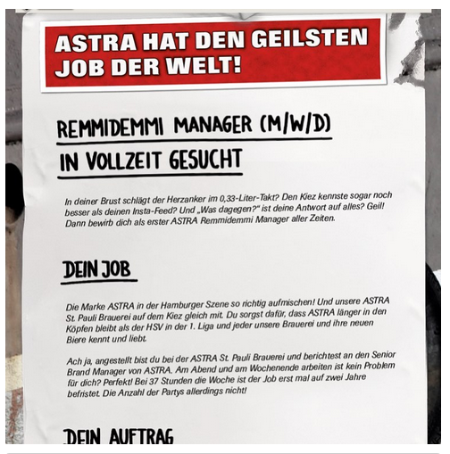 Kommentar zur Astra-Werbung im Recruiting – elbfeder